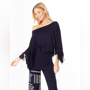 NWT Black Fringe Shirt - Sz L/XL